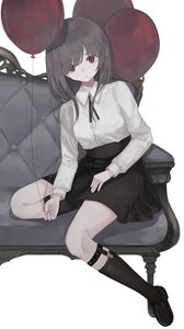 Preview wallpaper girl, glance, pose, chair, balls, anime