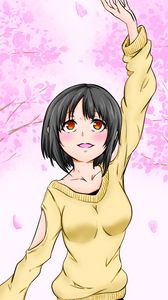 Preview wallpaper girl, glance, pose, sakura, anime