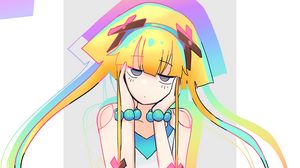 Preview wallpaper girl, glance, pose, colorful, anime, art