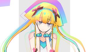 Preview wallpaper girl, glance, pose, colorful, anime, art