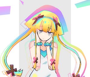 Preview wallpaper girl, glance, pose, colorful, anime, art