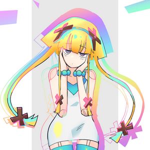 Preview wallpaper girl, glance, pose, colorful, anime, art