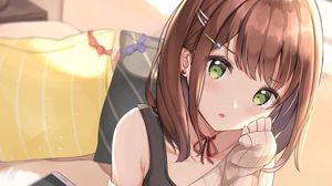 Preview wallpaper girl, glance, pose, sweater, anime