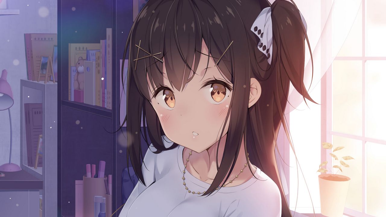 Wallpaper girl, glance, pose, anime, art, cute hd, picture, image