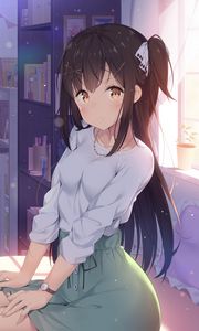 Preview wallpaper girl, glance, pose, anime, art, cute