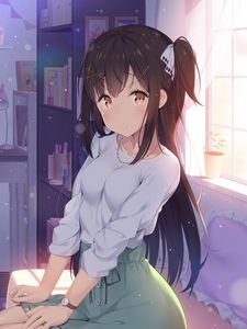 Preview wallpaper girl, glance, pose, anime, art, cute