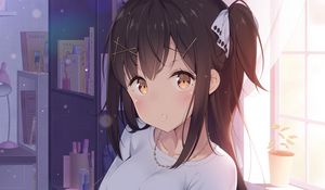 Preview wallpaper girl, glance, pose, anime, art, cute