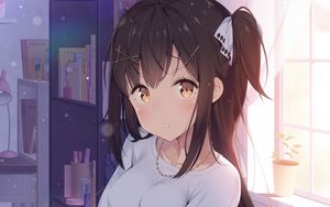 Preview wallpaper girl, glance, pose, anime, art, cute