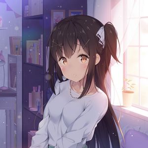 Preview wallpaper girl, glance, pose, anime, art, cute