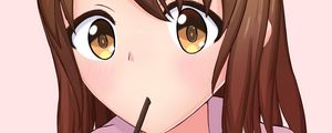 Preview wallpaper girl, glance, poсky, dessert, anime