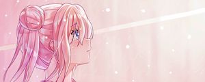 Preview wallpaper girl, glance, sad, tears, anime, art, pink