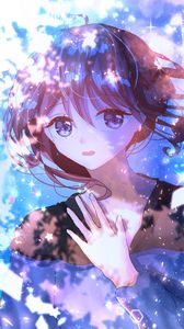 Preview wallpaper girl, glance, sadness, anime