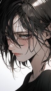 Preview wallpaper girl, glance, sadness, emotion, anime