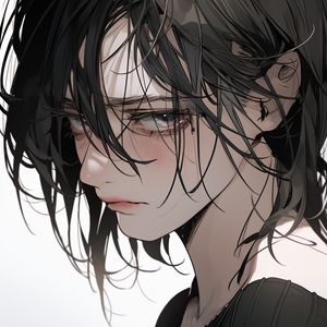 Preview wallpaper girl, glance, sadness, emotion, anime