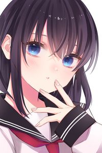 Preview wallpaper girl, glance, sailor suit, gesture, anime