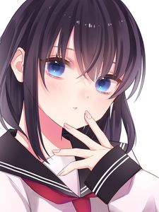 Preview wallpaper girl, glance, sailor suit, gesture, anime