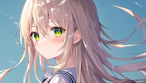 Preview wallpaper girl, glance, sailor suit, hair, anime