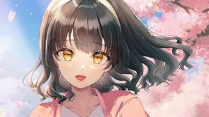 Preview wallpaper girl, glance, sakura, anime, art