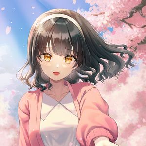 Preview wallpaper girl, glance, sakura, anime, art