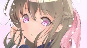 Preview wallpaper girl, glance, sakura, petals, anime