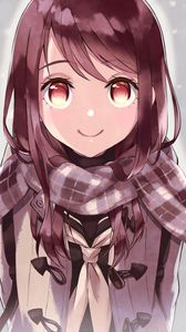 Preview wallpaper girl, glance, scarf, anime