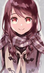 Preview wallpaper girl, glance, scarf, anime