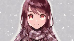 Preview wallpaper girl, glance, scarf, anime