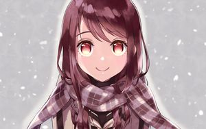 Preview wallpaper girl, glance, scarf, anime