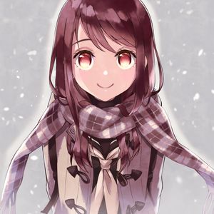 Preview wallpaper girl, glance, scarf, anime
