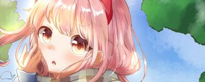 Preview wallpaper girl, glance, scarf, anime, art, cartoon