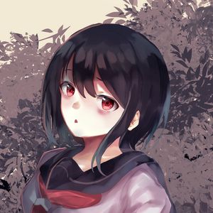 Preview wallpaper girl, glance, schoolgirl, uniform, anime