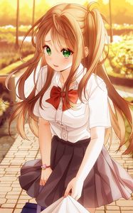 Preview wallpaper girl, glance, shape, cute, anime