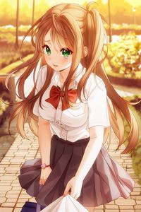 Preview wallpaper girl, glance, shape, cute, anime