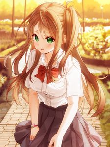 Preview wallpaper girl, glance, shape, cute, anime