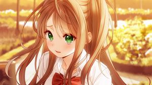 Preview wallpaper girl, glance, shape, cute, anime
