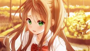 Preview wallpaper girl, glance, shape, cute, anime