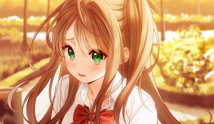 Preview wallpaper girl, glance, shape, cute, anime