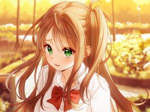 Preview wallpaper girl, glance, shape, cute, anime