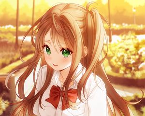Preview wallpaper girl, glance, shape, cute, anime