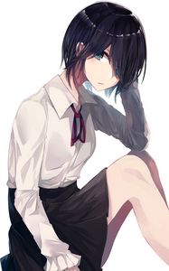 Preview wallpaper girl, glance, shirt, uniform, anime