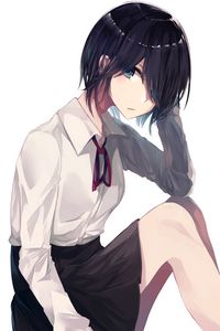 Preview wallpaper girl, glance, shirt, uniform, anime