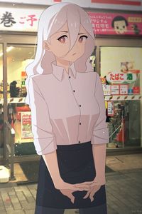 Preview wallpaper girl, glance, shirt, anime, pink