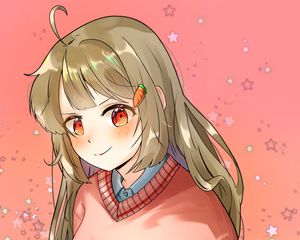 Preview wallpaper girl, glance, smile, anime