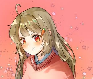 Preview wallpaper girl, glance, smile, anime
