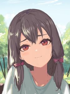 Preview wallpaper girl, glance, smile, anime, art
