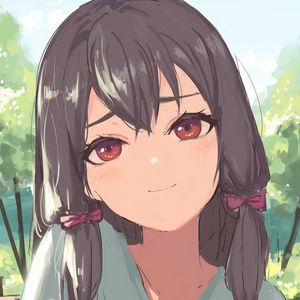 Preview wallpaper girl, glance, smile, anime, art