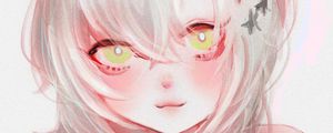 Preview wallpaper girl, glance, smile, anime, art, pink