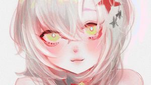 Preview wallpaper girl, glance, smile, anime, art, pink