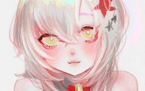 Preview wallpaper girl, glance, smile, anime, art, pink