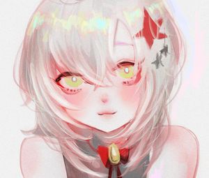 Preview wallpaper girl, glance, smile, anime, art, pink